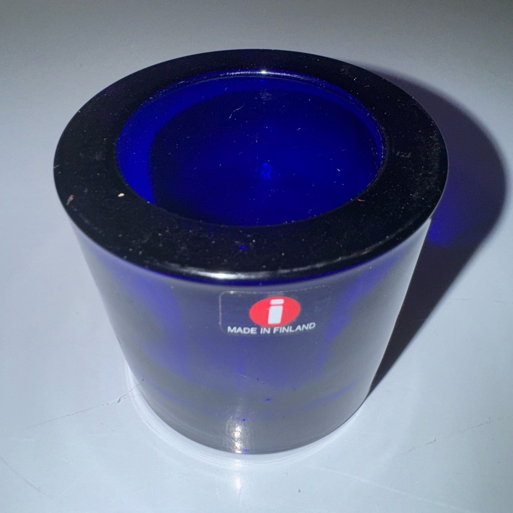 Marimekko Blue Glass Candle Holder